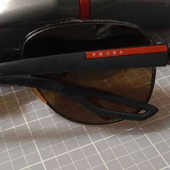 Prada Black Frame Sunglasses with Brown Lenses - Picture 5 of 11